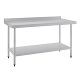 T382 Vogue Stainless Steel Prep Table with Upstand 1500mm