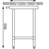 T378 Vogue Stainless Steel Prep Table 1800mm