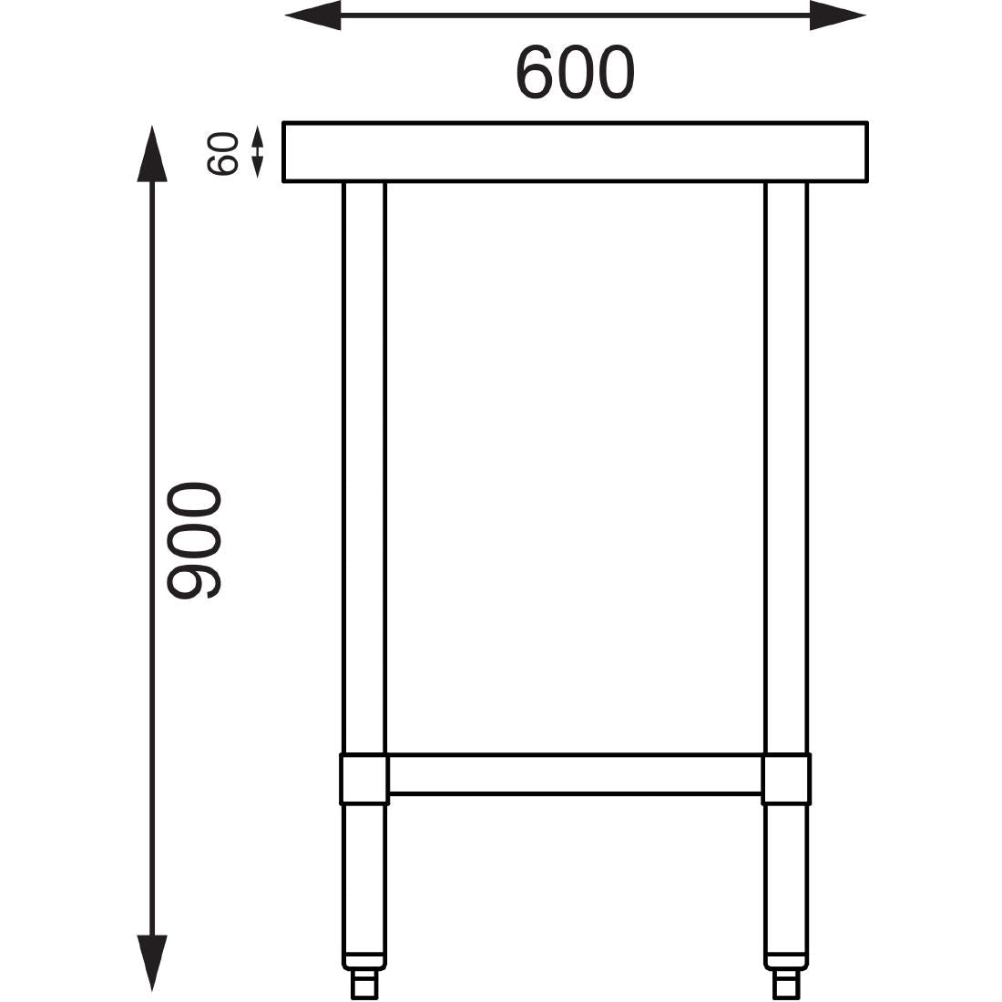 T376 Vogue Stainless Steel Prep Table 1200mm