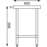 T376 Vogue Stainless Steel Prep Table 1200mm