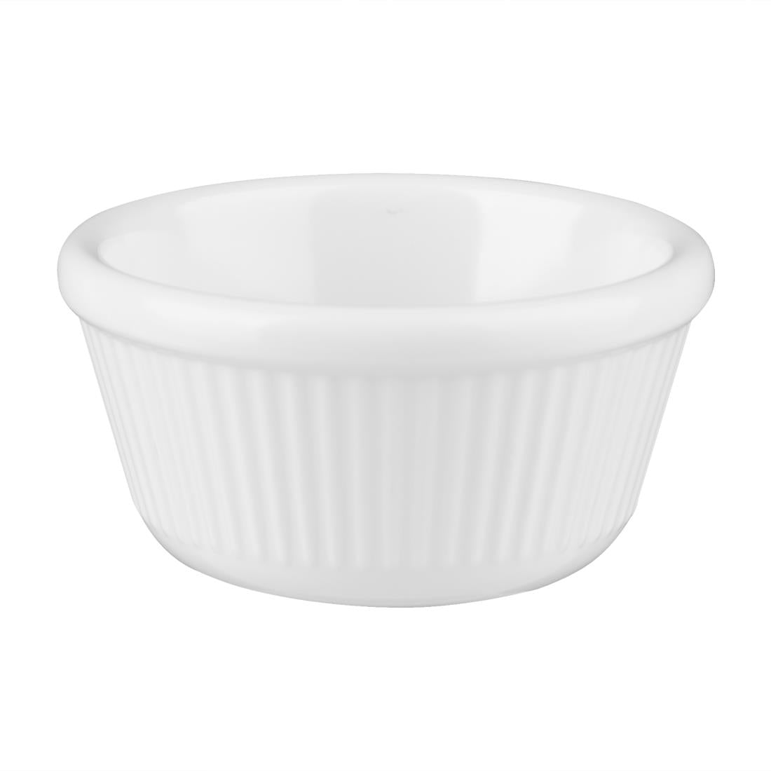 T700 Kristallon Melamine Fluted Ramekins White 70mm (Pack of 12)