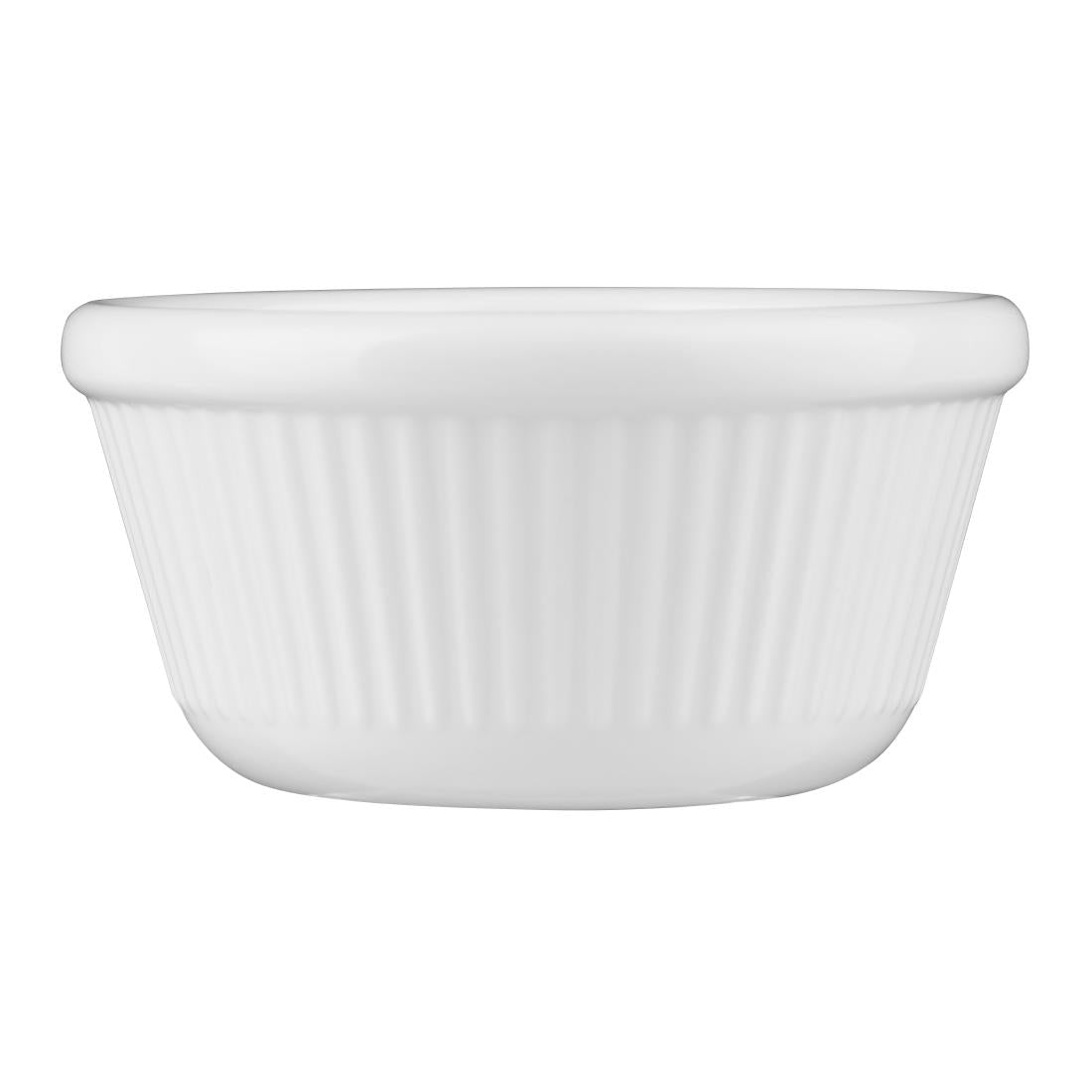 T700 Kristallon Melamine Fluted Ramekins White 70mm (Pack of 12)