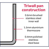 Y261 Vogue Tri Wall Wok Flat Base 305mm - JD Catering Equipment Solutions Ltd