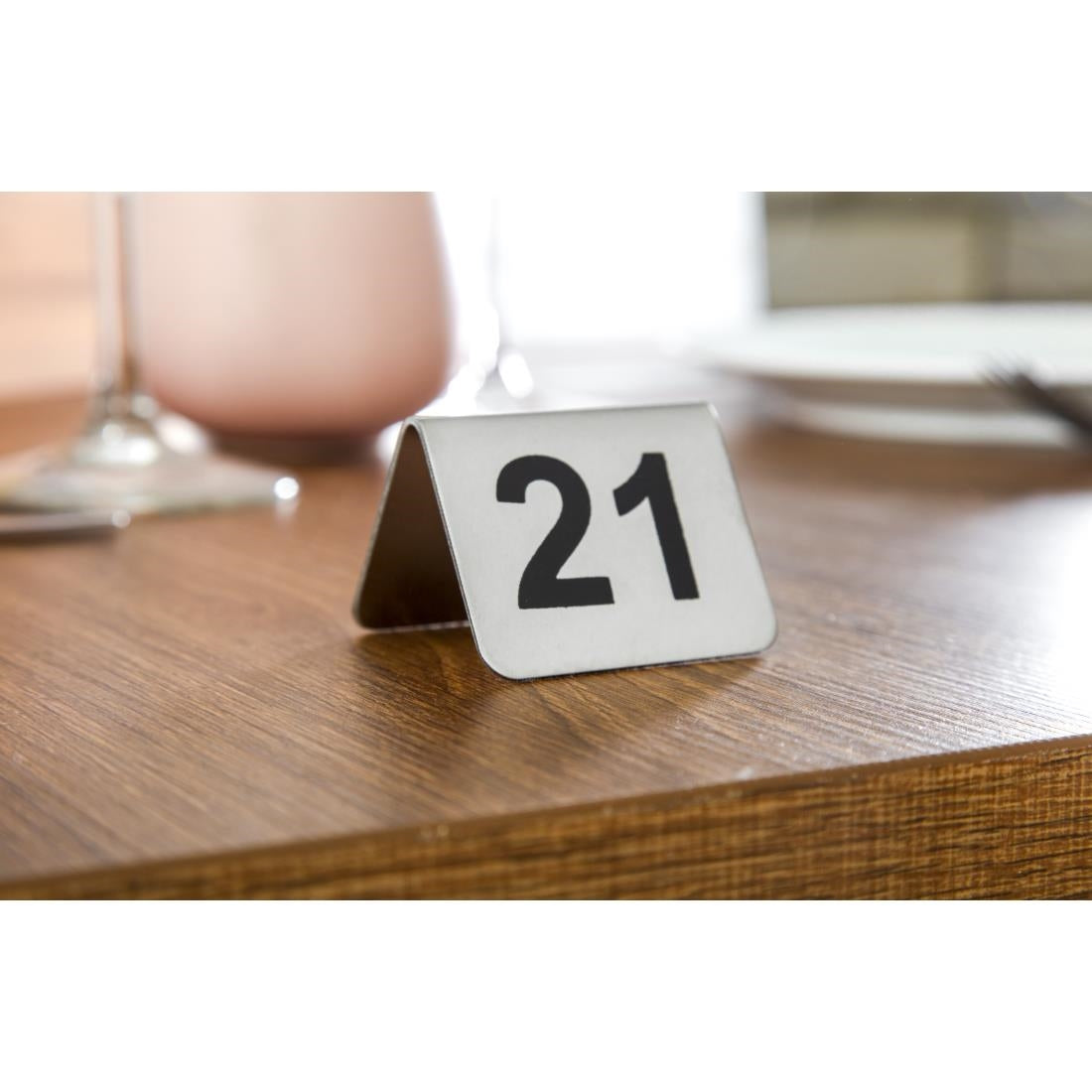 U048 Olympia Stainless Steel Table Numbers 21-30 (Pack of 10)