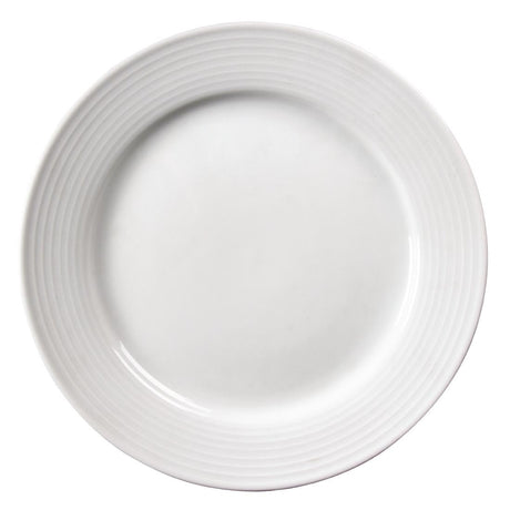 U091 Olympia Linear Wide Rimmed Plates 250mm (Pack of 12)