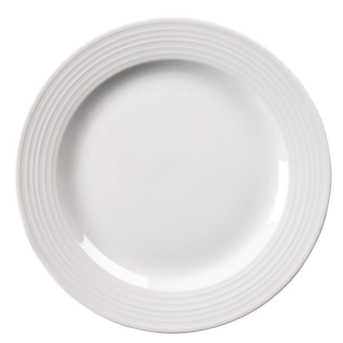 U092 Olympia Linear Wide Rimmed Plates 310mm (Pack of 6)