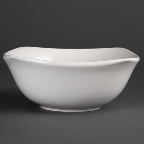 U175 Olympia Whiteware Rounded Square Bowls 220mm (Pack of 12)