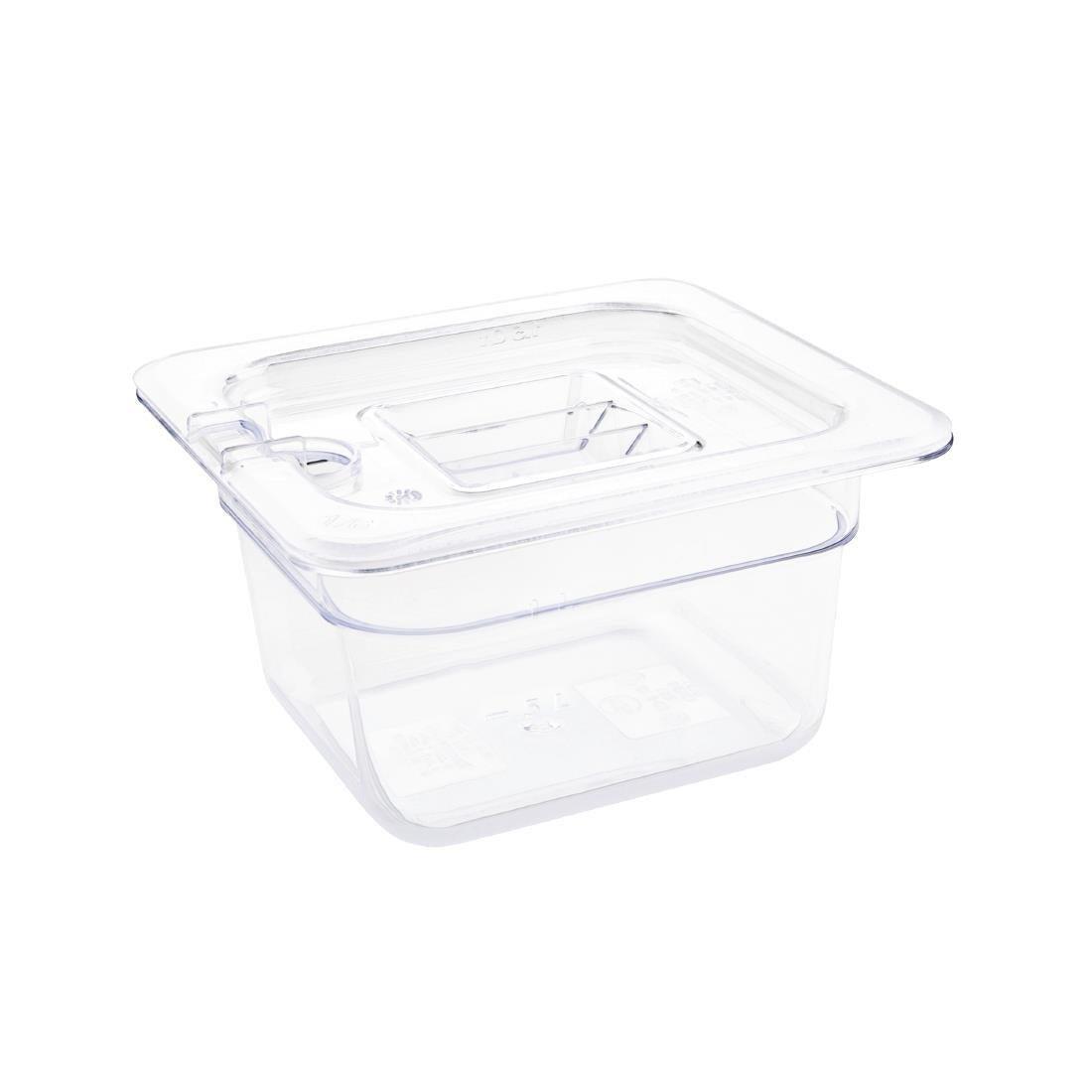 Vogue Polycarbonate 1/6 Gastronorm Container 100mm Clear