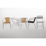 U507 - Bolero Wicker Chair with Aluminium Frame - Black Finish (Pack 4