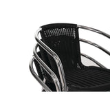 U507 - Bolero Wicker Chair with Aluminium Frame - Black Finish (Pack 4