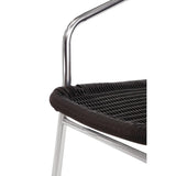 U507 - Bolero Wicker Chair with Aluminium Frame - Black Finish (Pack 4