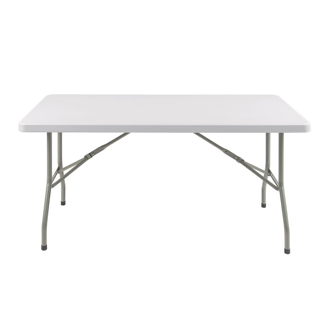 U544 Bolero PE Rectangular Folding Table White 5ft (Single)