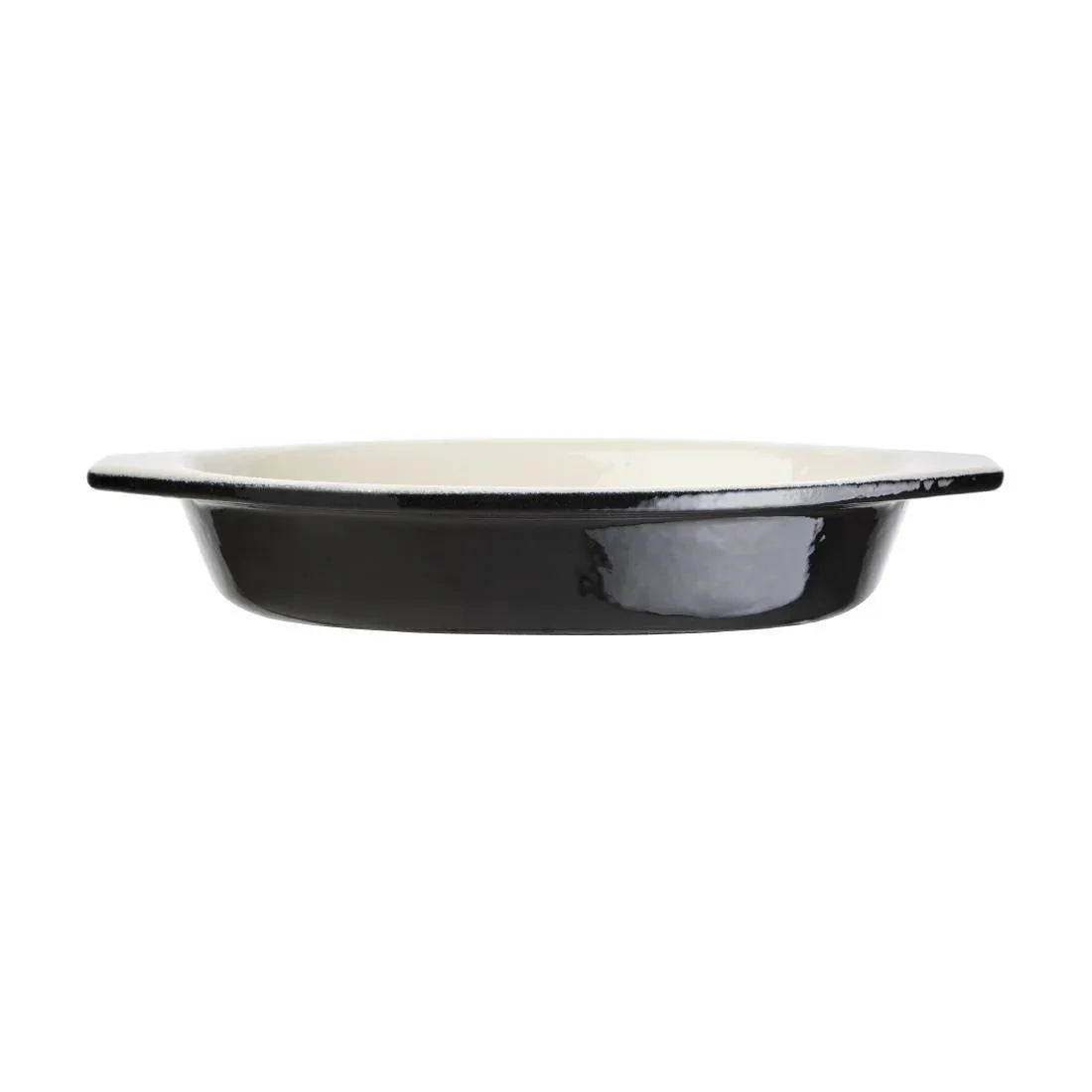 U563 Vogue Black Cast Iron Oval Gratin Dish 650ml - JD Catering Equipment Solutions Ltd