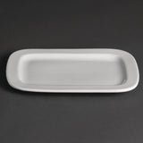 U805 Olympia Whiteware Rounded Rectangular Plates 230mm (Pack of 12)