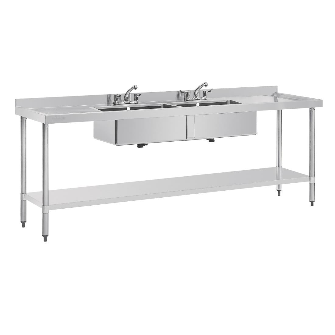 U910 Vogue Stainless Steel Double Sink with Double Drainer 2400mm