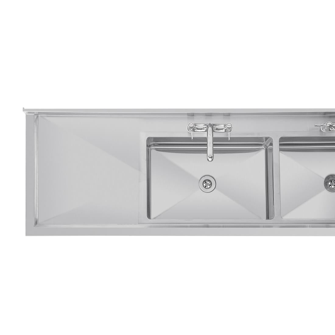 U910 Vogue Stainless Steel Double Sink with Double Drainer 2400mm