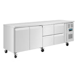 UA021 Polar U-Series Double Door and 4 Drawer Counter Fridge 476Ltr