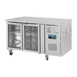 UA023 Polar U-Series 2 Door Counter Fridge with Glass Doors