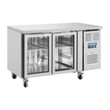 UA023 Polar U-Series 2 Door Counter Fridge with Glass Doors