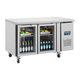 UA023 Polar U-Series 2 Door Counter Fridge with Glass Doors