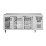 UA024 Polar U-Series 3 Door Counter Fridge with Glass Doors