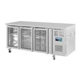 UA024 Polar U-Series 3 Door Counter Fridge with Glass Doors