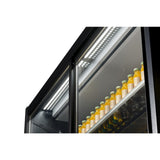 UA055-150 Zoin Cervinho Multideck Display Black with Hinged Doors 1500mm