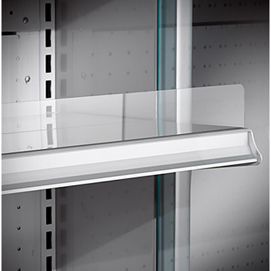 UA056-100 Zoin Silver Multideck Display Stainless Steel Finish with Sliding Doors 1000mm