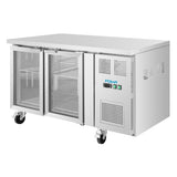 Polar U-Series Two Door Counter Fridge with Glass Doors