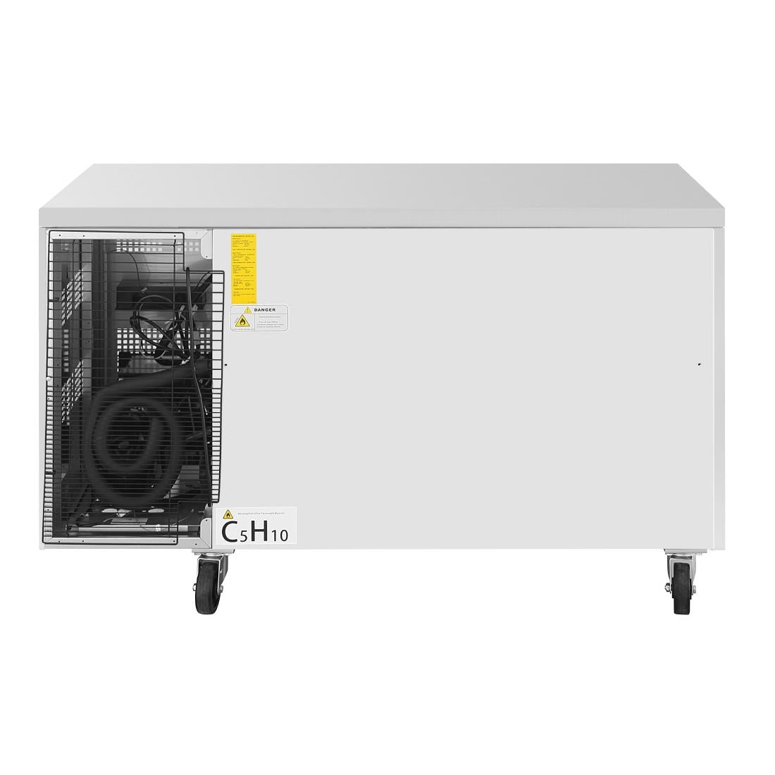 Polar U-Series Two Door Counter Fridge with Glass Doors