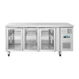 Polar U-Series 3 Door Counter with Glass Doors 465Ltr