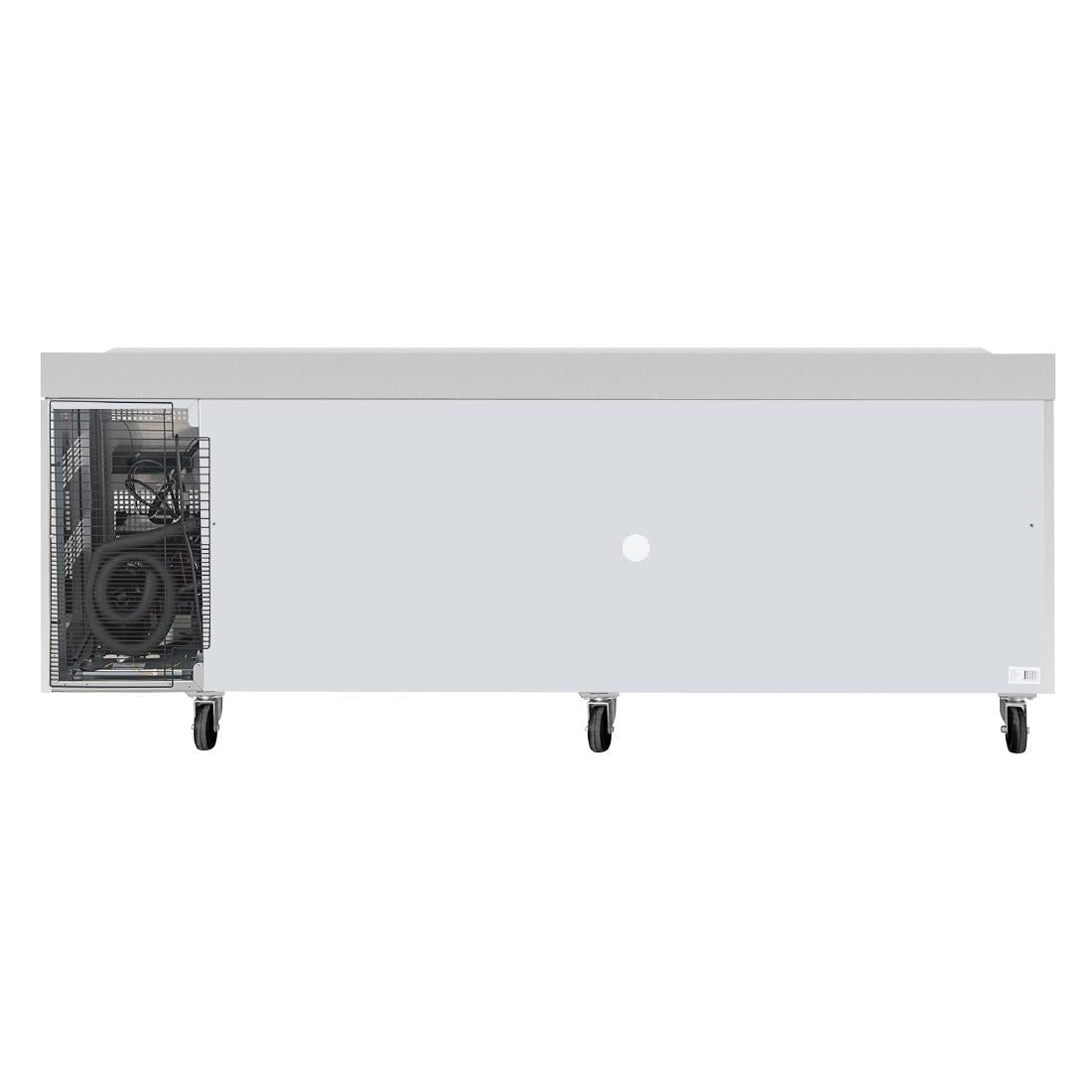 Polar U-Series Four Door Counter Fridge with Upstand 553Ltr