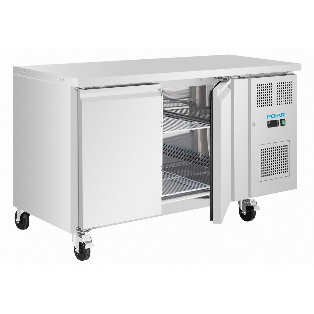 UA105 Polar U-Series Double Door Slimline Counter Fridge