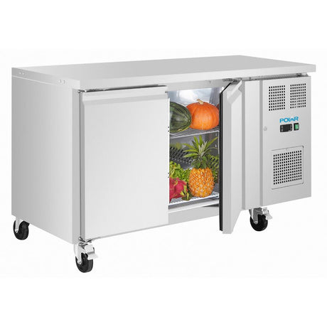 UA105 Polar U-Series Double Door Slimline Counter Fridge