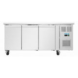 Polar U-Series Triple Door Slimline Counter Fridge 231Ltr