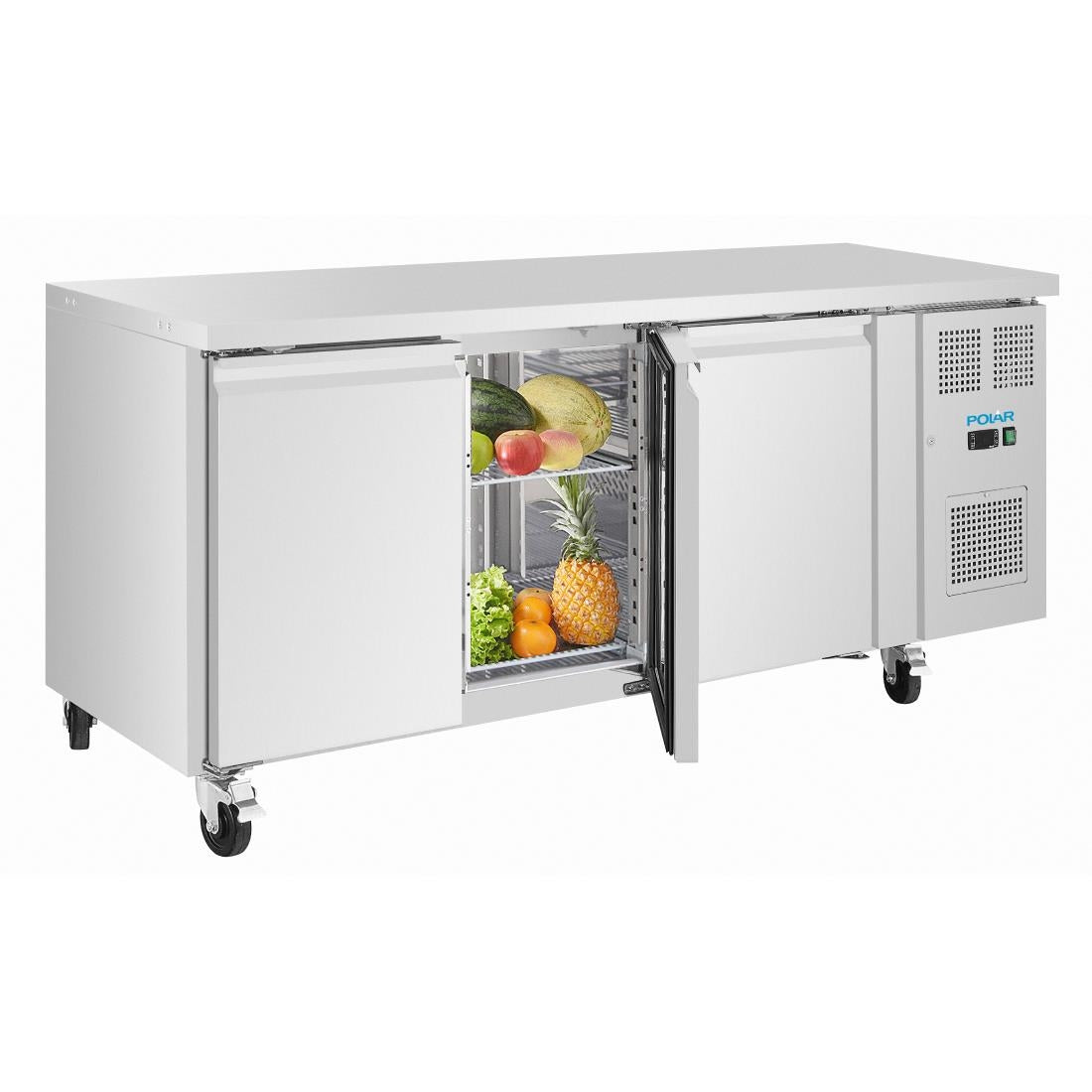 Polar U-Series Triple Door Slimline Counter Fridge 231Ltr