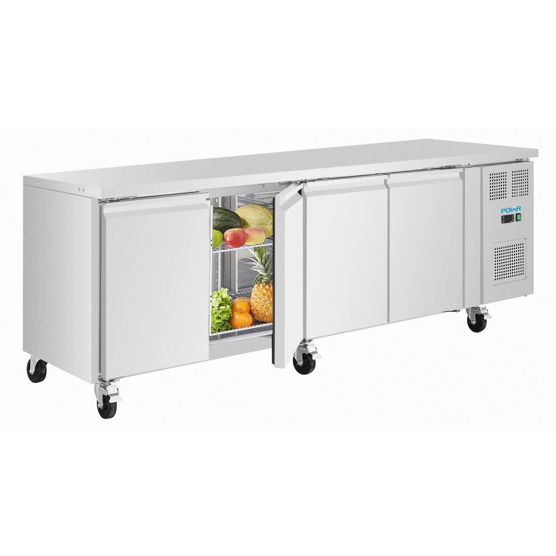 UA107 Polar U-Series Four Door Slimline Counter Fridge