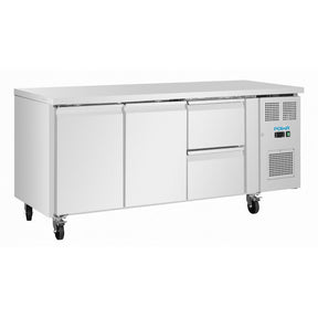 Polar U-Series Double Door Counter Fridge 242Ltr
