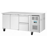 Polar U-Series Double Door Counter Fridge 242Ltr