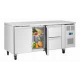 Polar U-Series Double Door Counter Fridge 242Ltr