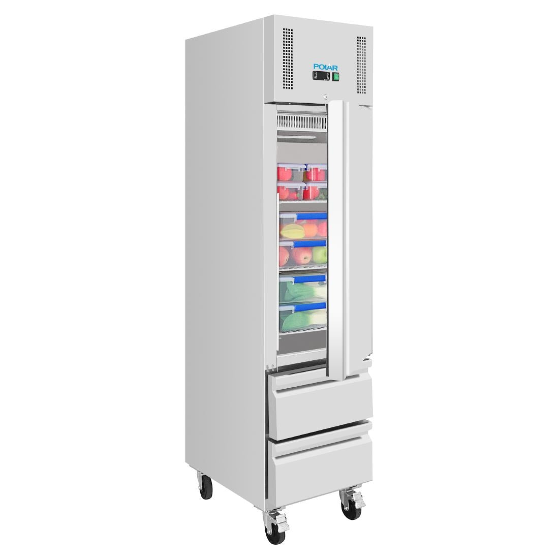 Polar U-Series Single Door & 2 Drawer Slimline GN Cabinet Fridge 292Ltr