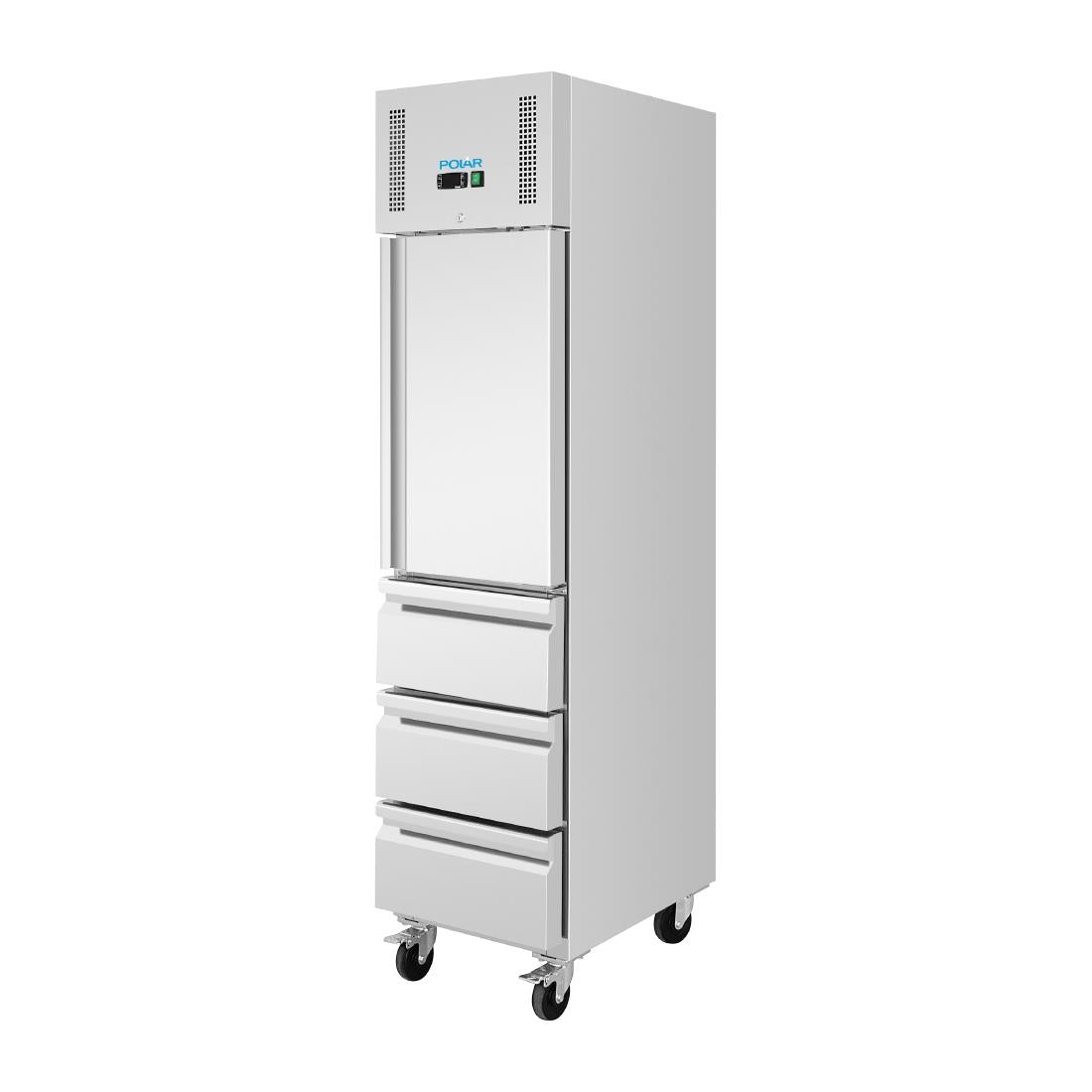 Polar U-Series Single Door & 3 Drawer Slimline GN Cabinet Fridge 292Ltr