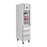 Polar U-Series Single Door & 3 Drawer Slimline GN Cabinet Fridge 292Ltr