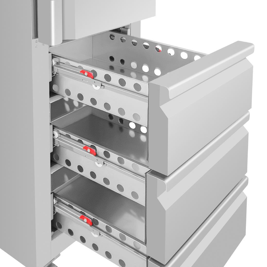 Polar U-Series Single Door & 3 Drawer Slimline GN Cabinet Fridge 292Ltr