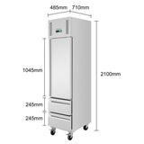 Polar G-Series Single Door and 2 Drawer Slimline GN Cabinet Freezer 180Ltr