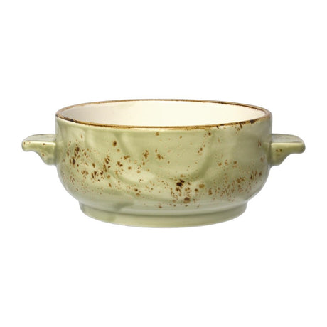 V069 Steelite Craft Green Soup Casserole Bowls 425ml (Pack of 6)