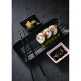Utopia Zen Melamine Bowls Black 210mm (6 Pack)