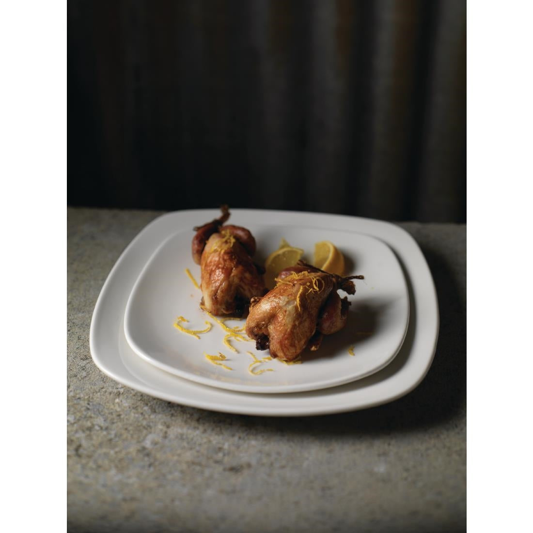 V9400 Steelite Quadro White Square Plates 280mm (Pack of 12)