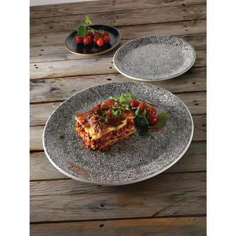 VV1045 Steelite Ink Crackle Black Coupe Plates 153mm (Pack of 12) - JD Catering Equipment Solutions Ltd