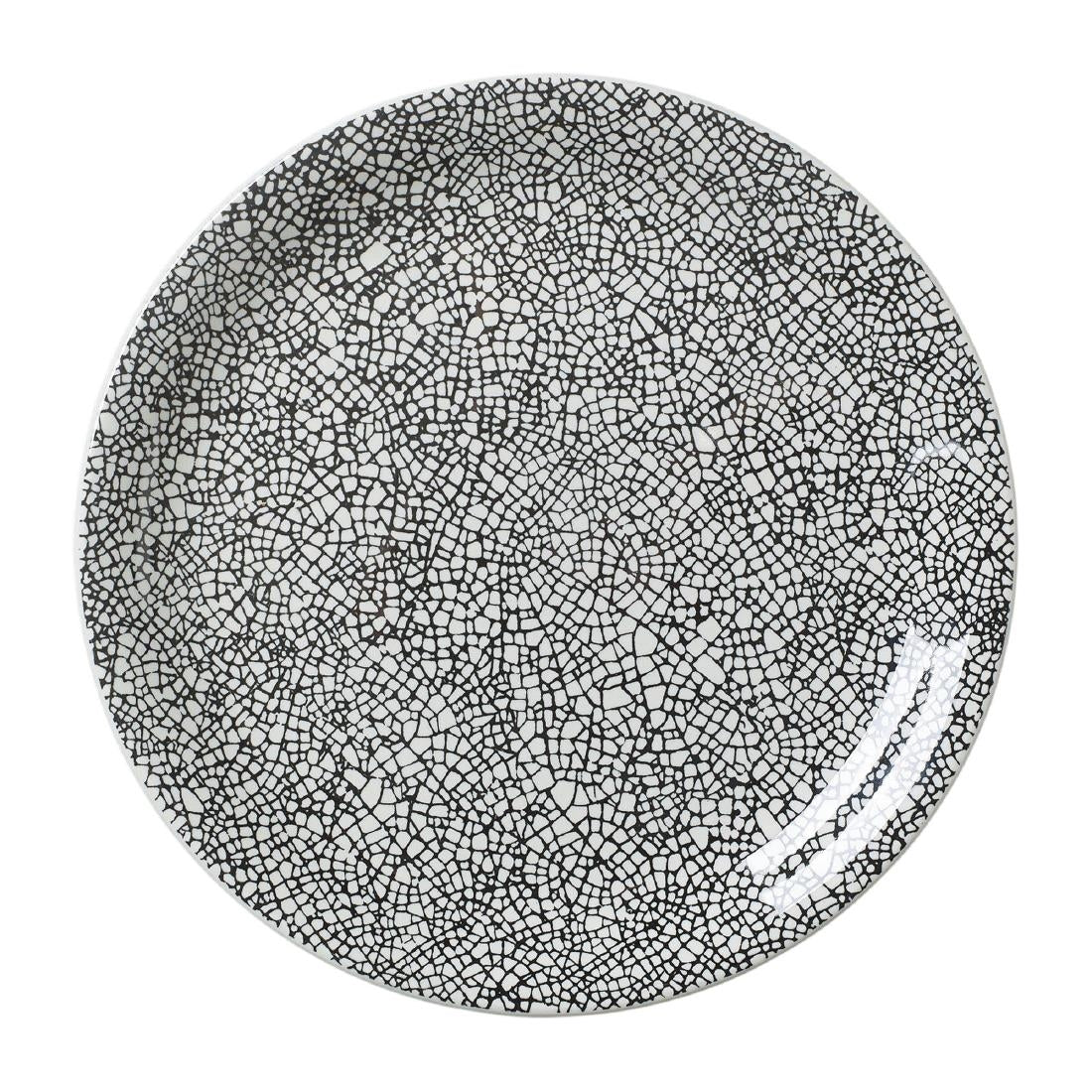 VV1044 Steelite Ink Crackle Black Coupe Plates 203mm (Pack of 12)